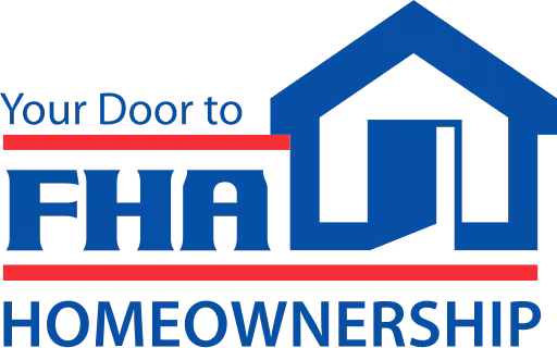 Red and blue logo for FHA loans.