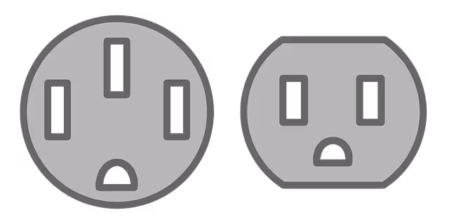 Gray electrical outlets with a transparent background.