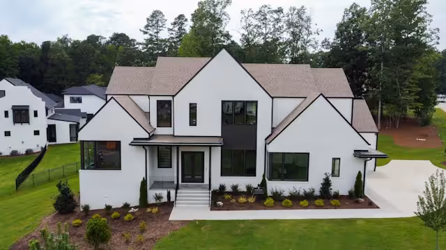 A large white custom home.