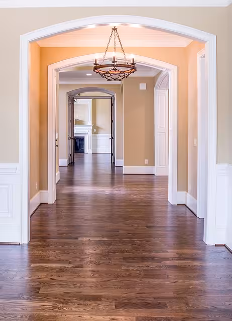 White trim and molding in a house.