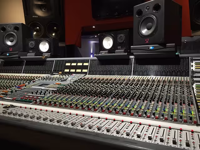 A music board in a studio.