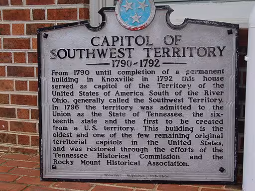 Historical marker by the Cobb House in Piney Flats, TN.