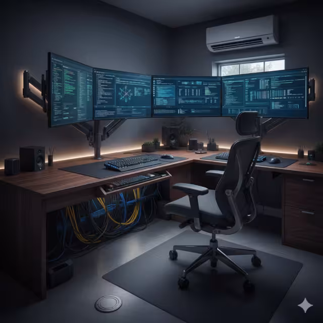 A "technical" home office with computers.