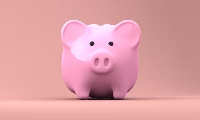A pink piggy bank for finance.
