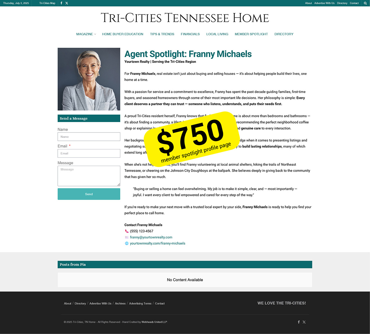 Pricing Image Member Spotlight Page