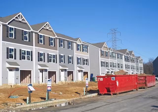 A new townhome community that is under construction.