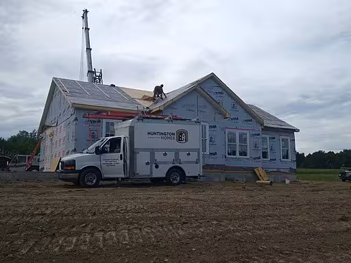 Modular home under construction.