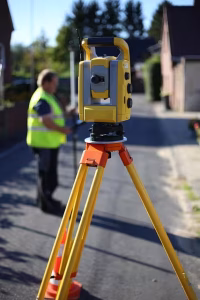 A man conducting a land survey.