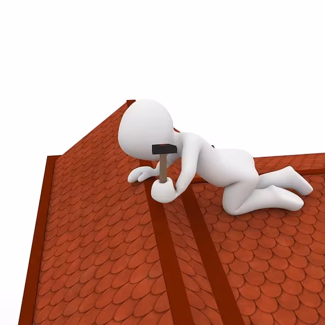 A white figure putting on a roof.