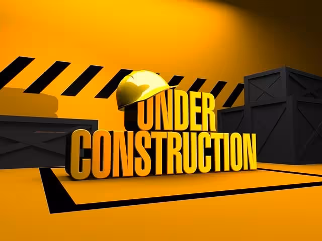 Under construction in yellow and black.