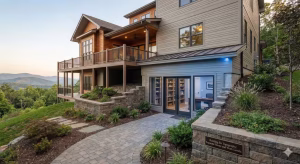 A house built in the mountains.