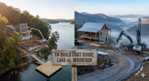 A comparison of lakefront vs mountain cabin build.