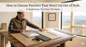 A builder picking finishes.