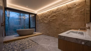 A sensory-rich master bath design in e tn.