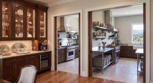 Comparision of a butler's pantry vs. catering kitchen.