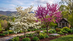 A comparison of flowering trees the dogwood vs redbud in the Tri-Cities, TN.