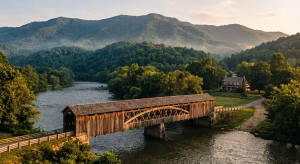 A covered bridge to represent Elizabethton TN history.