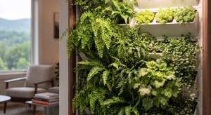 An indoor living wall.