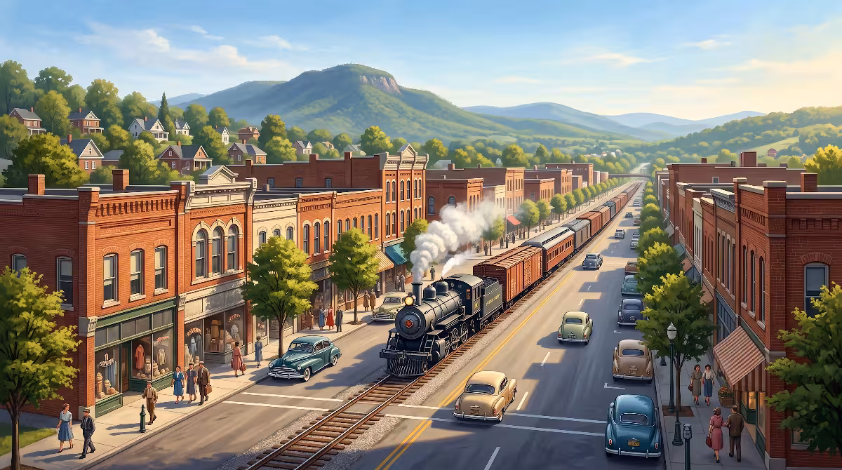 Johnson City TN history, railroad boomtown.