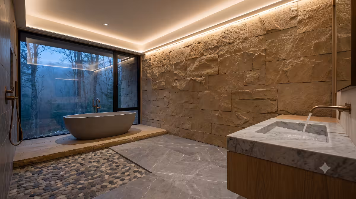 A sensory rich master bath.