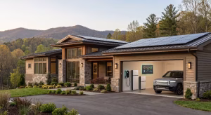 A home with a smart home energy management system.