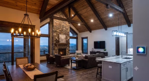 An interior with tunable white smart bulbs.