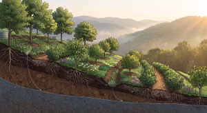 A permaculture food forest guild in e tn.