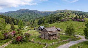 Roan Mountain TN with a cabin.