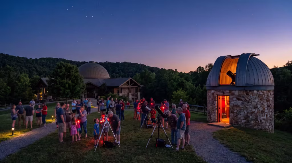 The planetarium and telescope at the park.