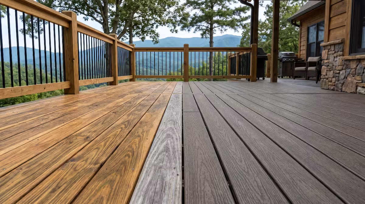 Black locust decking at a home.