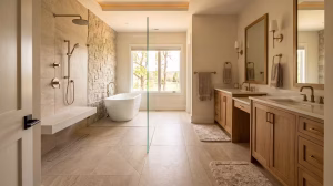 A wet room vs a traditional bath.