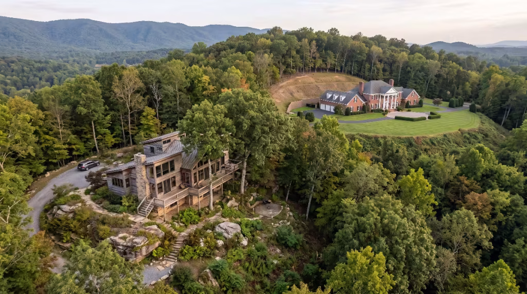 The relationship of the houses to nature.