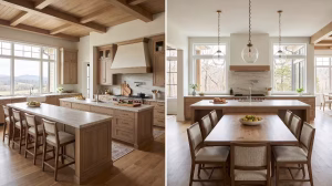Two types of double kitchen islands.