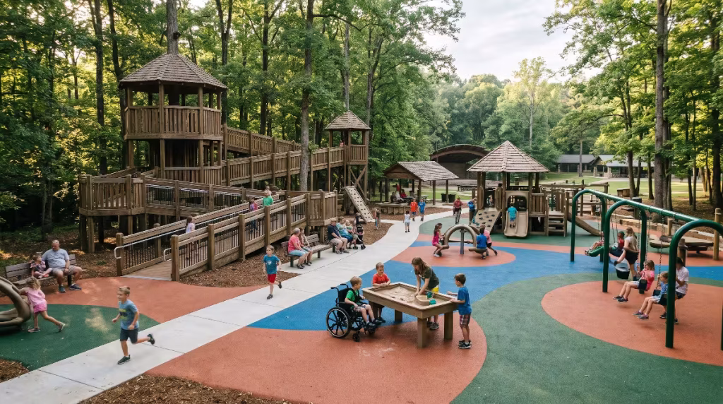 A playground at the park.
