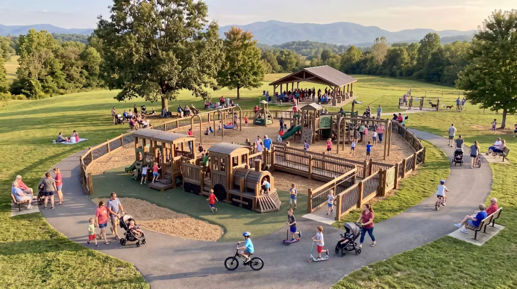 A playground at a park in Johnson City, TN.