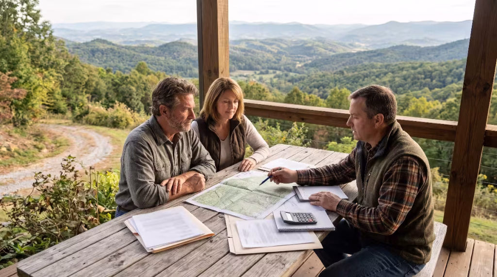 A couple going over the tax benefits of the easement.