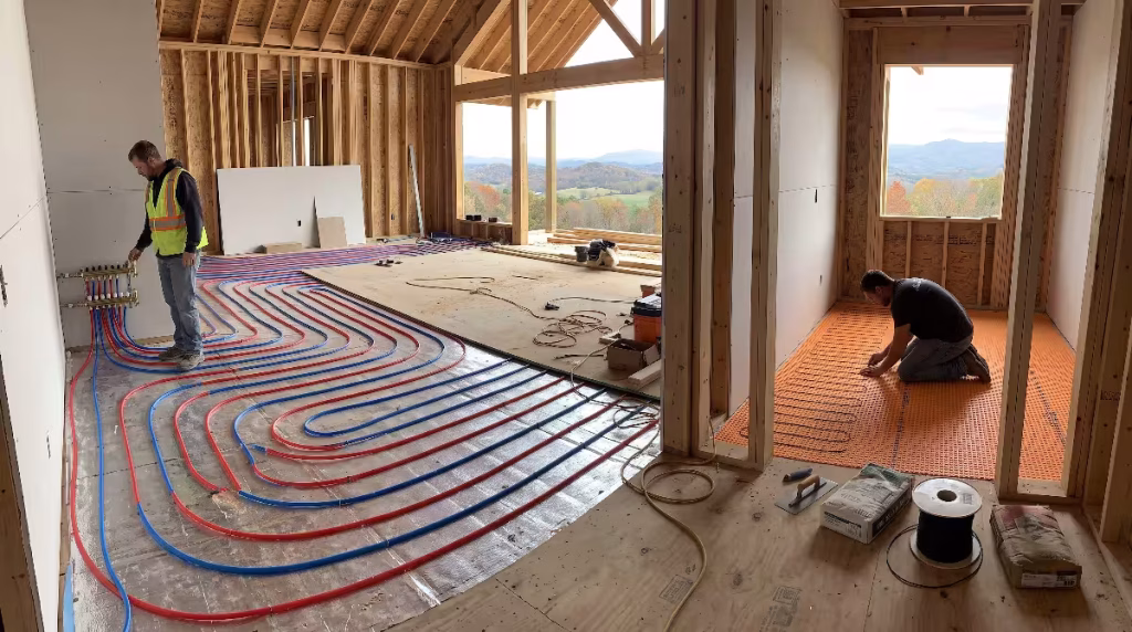 The two radiant heating types.