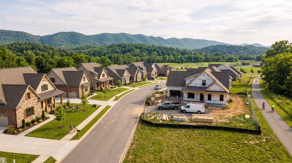 Homes near the park.