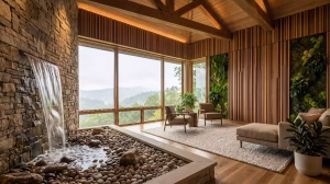 A room with an indoor natural acoustic soundscape.