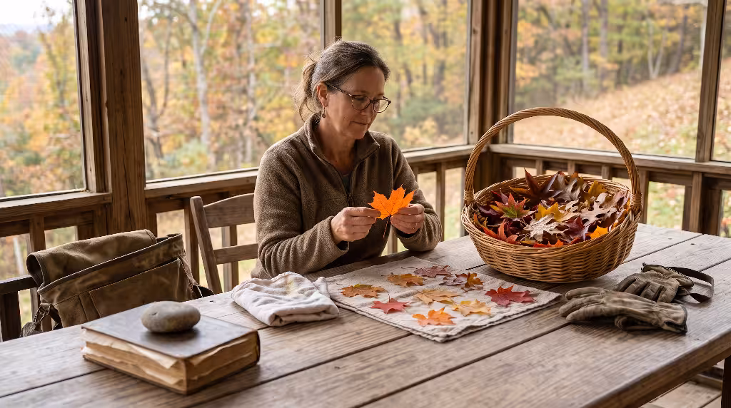 A woman selecting the foliage.