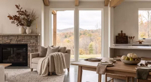 A home with neutral minimalist fall decor.
