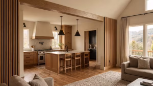 An open-concept kitchen with kitchen odor and noise.