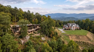 A ridgetop with organic architecture vs. traditional colonial.