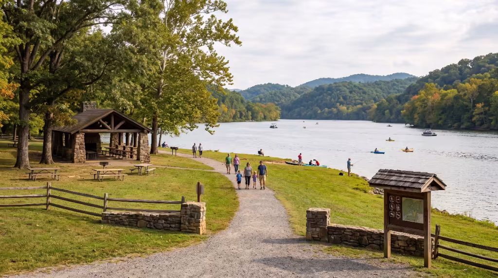 A state park with a lake.