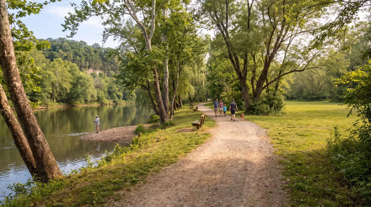 A trail at riverbend park in kingsport, tn.