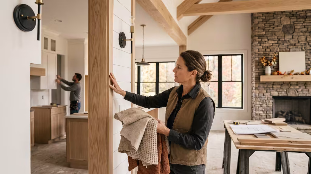 A woman looking at room colors.