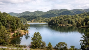An aerial view of steele creek park in e tn.