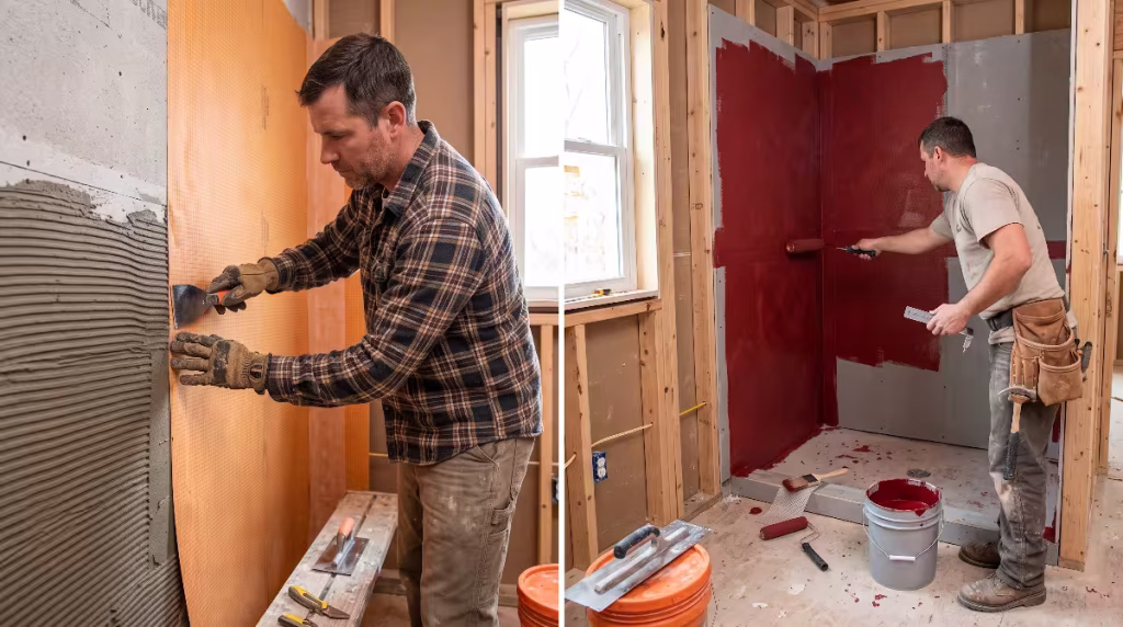 Installing the membranes.